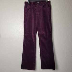 Talbots Women's Size 6 Burgundy Velour Stretch Mid Rise Signature Bootcut Pants